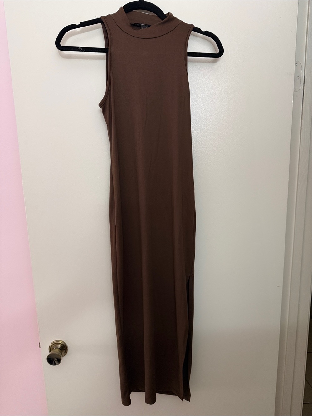 Forever 21 Brown Sleeveless Maxi Dress with Side Slit
